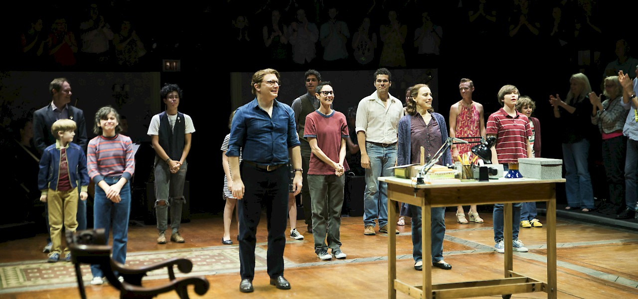 The FUN HOME cast takes their final bows on closing night.