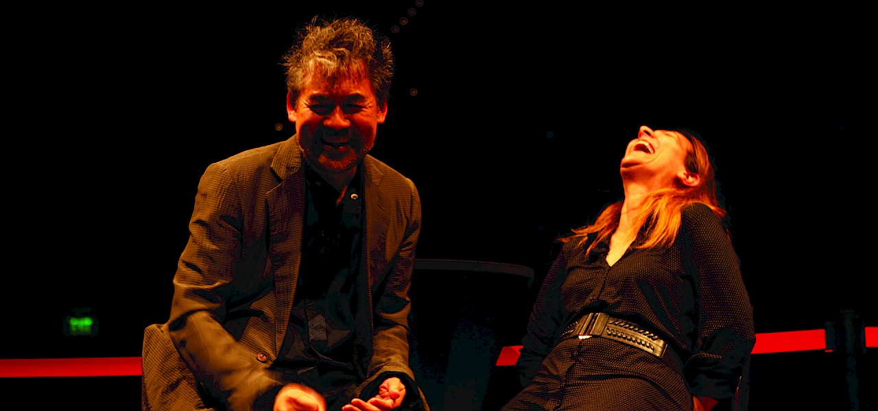 Jeanine Tesori and David Henry Hwang talk about SOFT POWER at Curran. Photo by Leanne Koh.